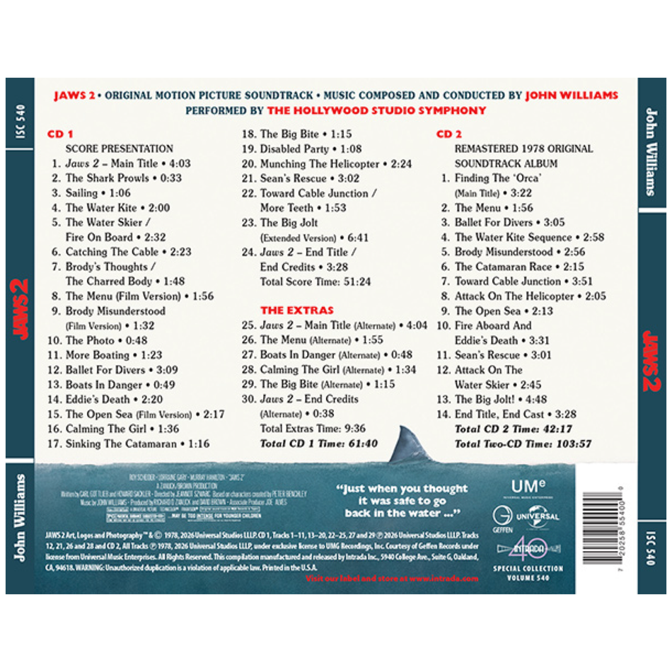 Jaws 2 - Original Motion Picture Soundtrack 2CD